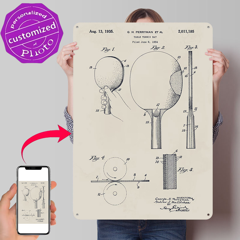 Металлический постер с изображ – обзор и цена Table Tennis Custom Bat